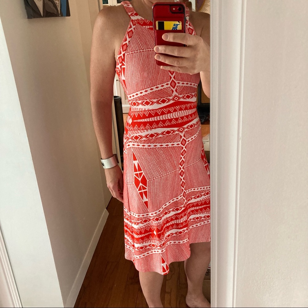 Yoana Baraschi Corozan motif knit Dress halter tomatoe Red white Small